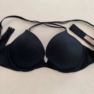 ‘Very Sexy’ Silky Black PushUp Bra 36B